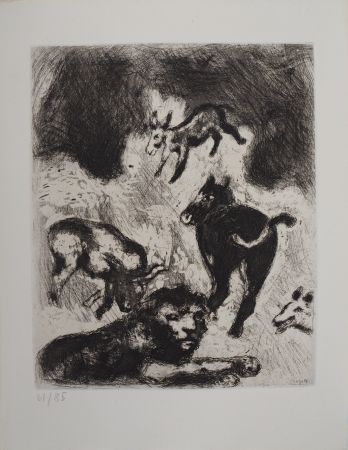 Incisione Chagall - Le vieux lion