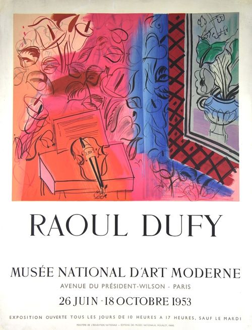 Litografia Dufy - Le Violon  Exposition  Mourlot