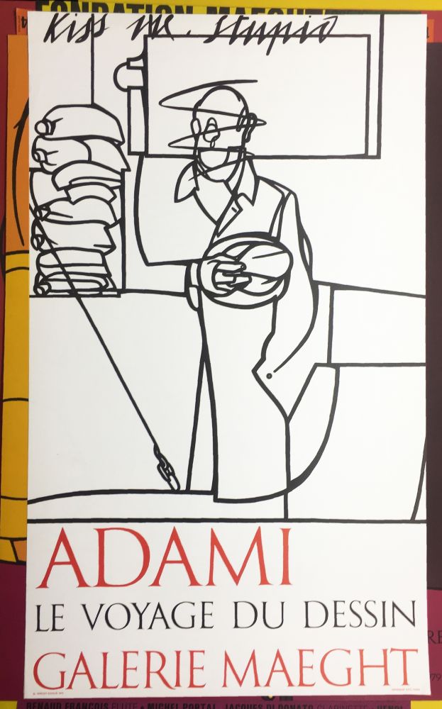 Litografia Adami - LE VOYAGE DU DESSIN. Adami 1975 (affiche originale).