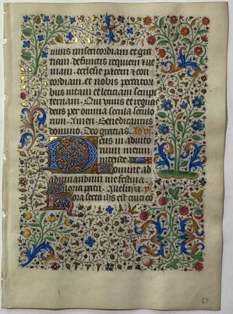 Non Tecnico Dunois - Leaf from a Book of Hours, use of Rouen WITH STRAWBERRIES