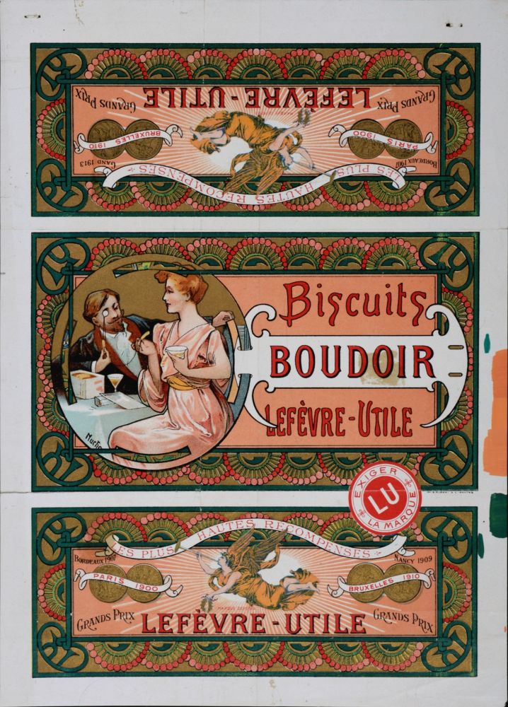 Litografia Mucha - Lefèvre-Utile, Biscuits Boudoirs, c. 1900