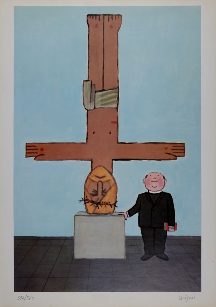 Litografia Savignac - L'Eglise, 1971