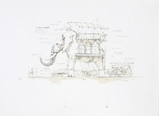 Litografia Delarozière - L'Elephant