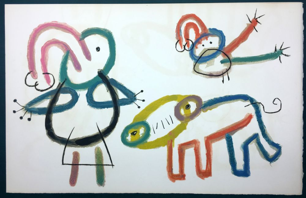 Litografia Miró - L'Enfance d' Ubu. 13ème planche. 1975
