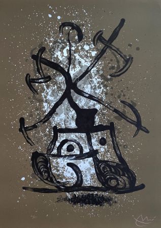 Litografia Miró - L'entraîneuse - brun