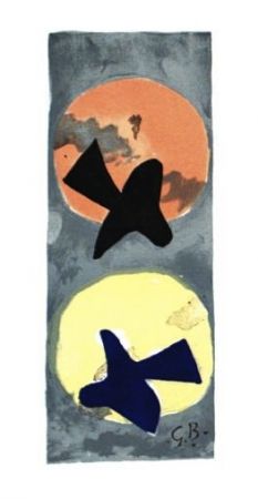 Litografia Braque - Les 2 oiseaux