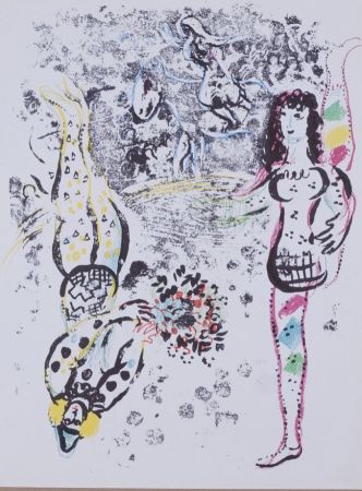 Litografia Chagall - Les acrobates 