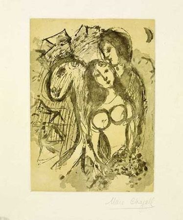 Incisione Chagall - Les amoureux au cheval