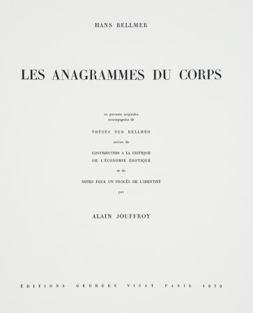 Libro Illustrato Bellmer - Les Anagrammes du corps