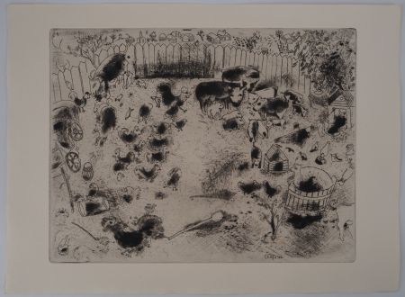 Incisione Chagall - Les animaux de la basse-cour