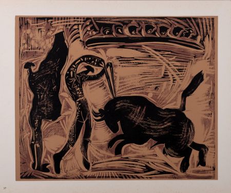 Linoincisione Picasso - Les banderilles, 1962