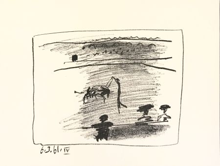 Litografia Picasso - Les Banderilles (A los Toros), 1961 (B.1016), Original lithograph on wove paper, 1961