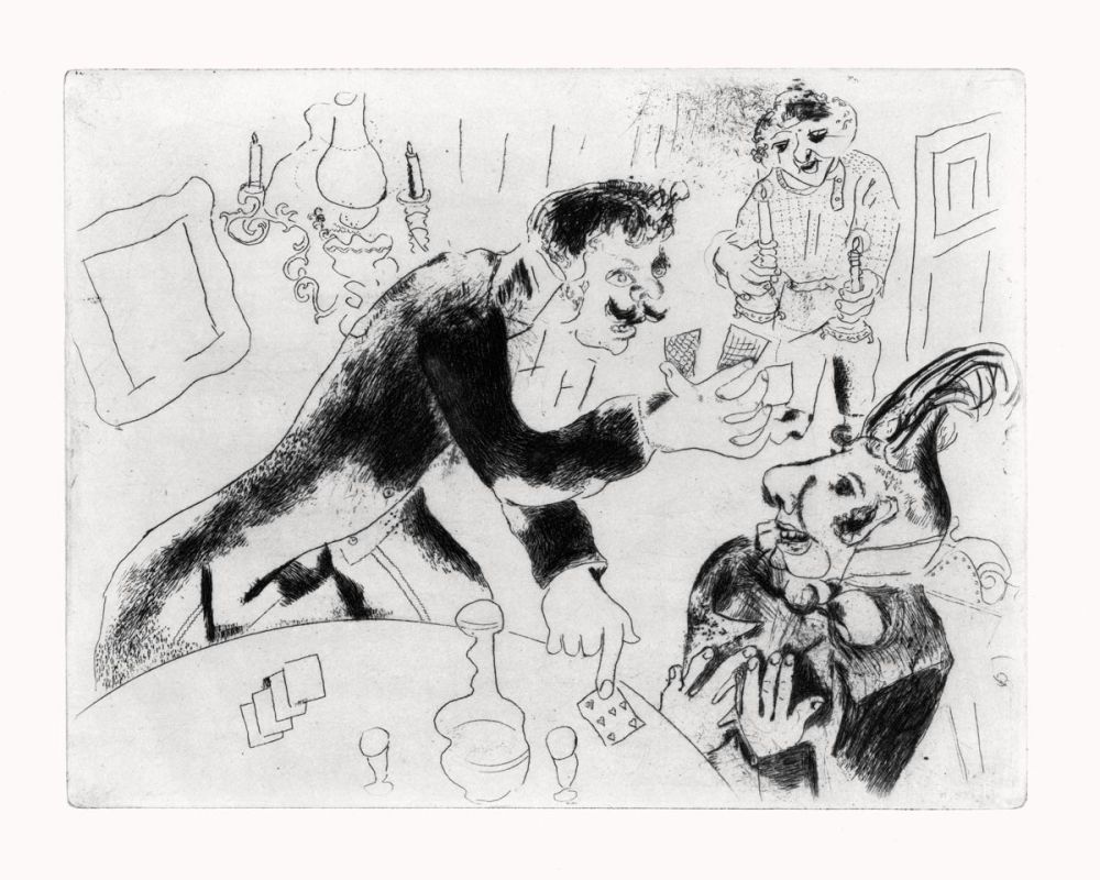 Acquaforte Chagall - Les cartes à jouer