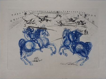 Incisione Dali - Les cavaliers bleus