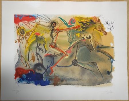 Litografia Dali - Les cavaliers des l'Apocalypse