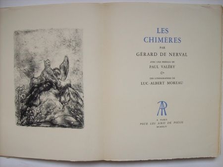 Libro Illustrato Moreau - Les Chimères, par Gérard de Nerval. Avec une préface de Paul Valéry & des lithographies de Luc-Albert Moreau
