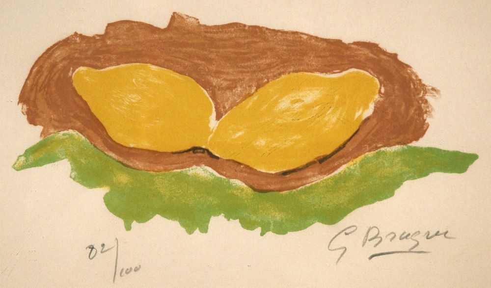 Litografia Braque - Les citrons