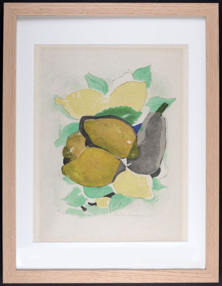 Litografia Braque - Les Citrons, 1963 - Framed