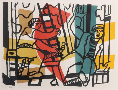 Litografia Leger - Les constructeurs 