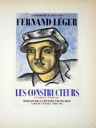 Litografia Leger - Les Constructeurs Maison de la Pensée Française