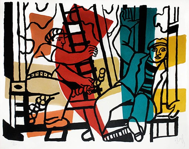 Litografia di Fernand Leger, Les Constructeurs (The Builders) su 