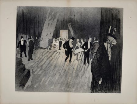Litografia Goursat - Les coulisses de l'opéra, 1901