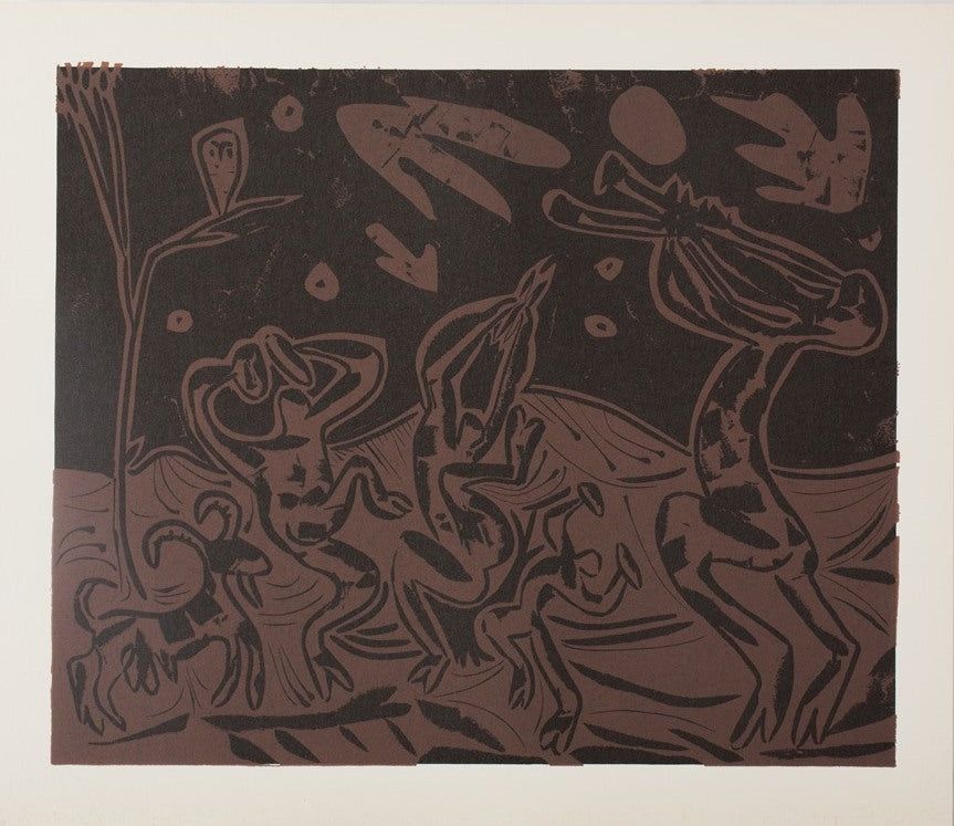 Linoincisione Picasso - Les danseurs au hibou