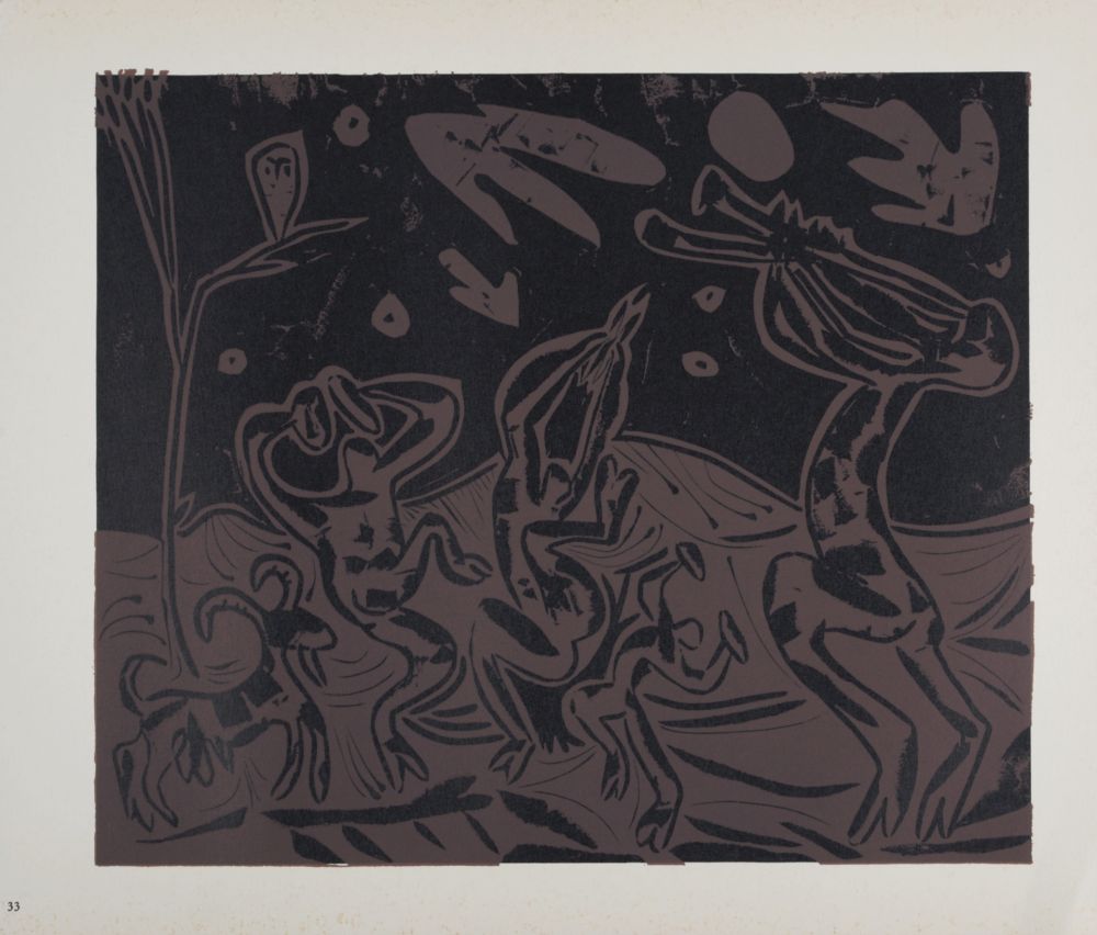 Linoincisione Picasso (After) - Les danseurs au hibou, 1962