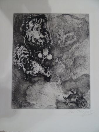 Acquaforte Chagall - Les deux Coqs