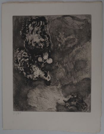 Incisione Chagall - Les deux coqs