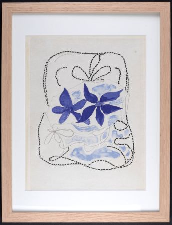 Litografia Braque - Les Deux iris, 1963 - Framed