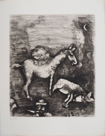 Incisione Chagall - Les deux mulets