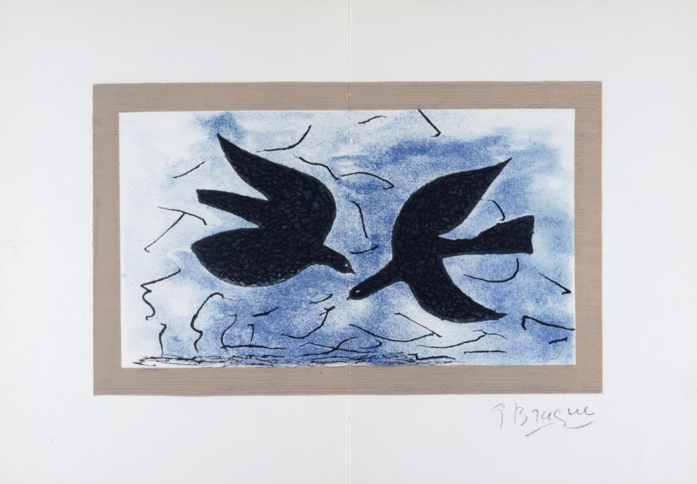 Litografia Braque - Les deux Oiseaux, 1966