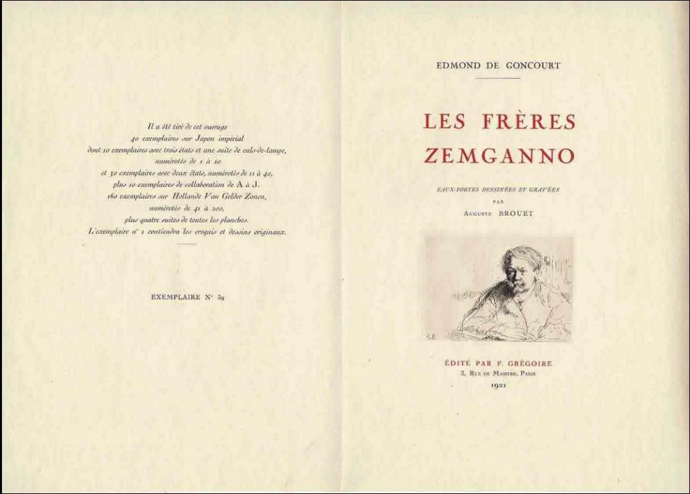 Libro Illustrato Brouet - Les frères Zemganno. Eaux-fortes dessinées et gravées par Auguste Brouet.