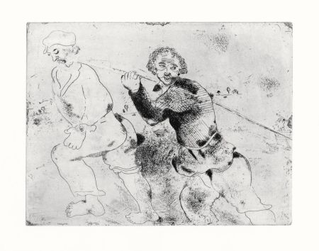 Acquaforte Chagall - Les Haleurs