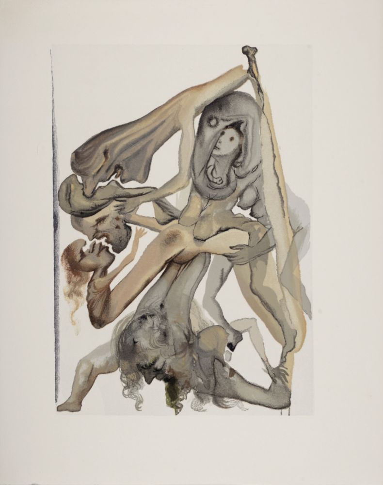 Incisione Su Legno Dali - Les Limbes, 1963