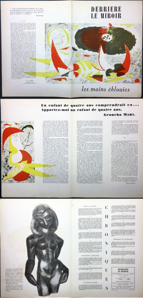 Libro Illustrato Alechinsky - LES MAINS ÉBLOUIES. (Derrière le Miroir n° 32. Octobre 1950)