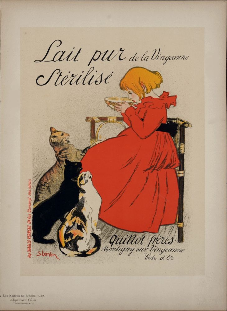 Litografia Steinlen - Les Maîtres de l'Affiche : Lait Pur Stérilisé de la Vingeanne, 1897