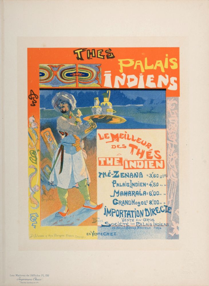 Litografia De Feure - Les Maîtres de l'Affiche : Thés Palais Indiens, 1895