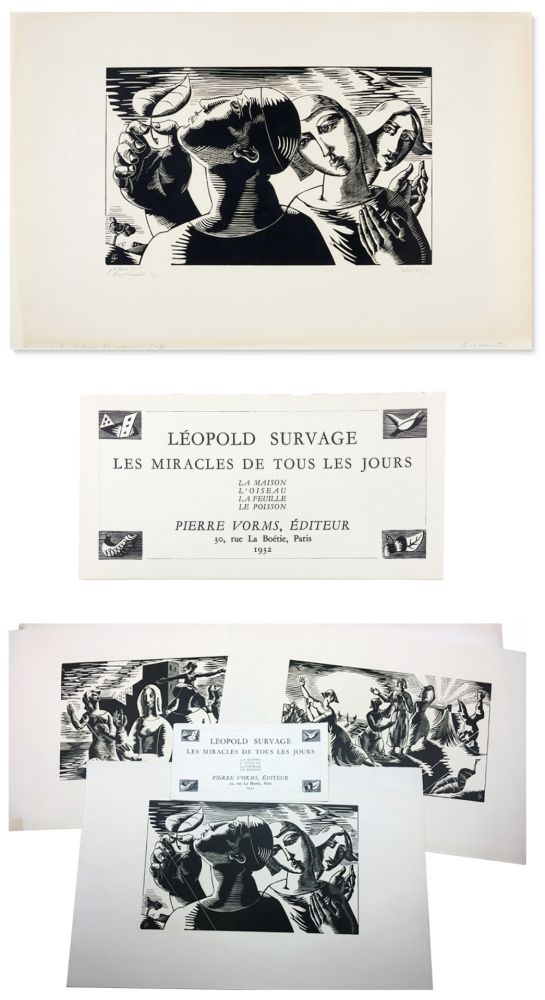 Incisione Su Legno Survage - LES MIRACLES DE TOUS LES JOURS. Paris : Pierre Vorms, 1932 - RARISSIME SUITE SIGNÉE. 