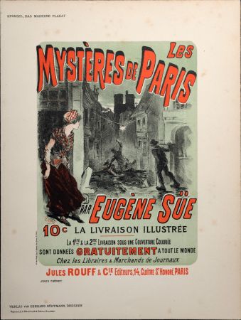 Litografia Cheret - Les Mystères de Paris, 1897