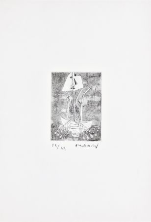 Acquaforte Alechinsky - Les métiers 01: Le pêcheur
