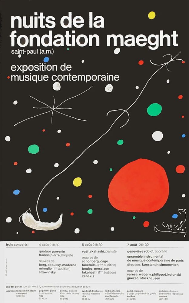 Litografia Miró - LES NUITS DE LA FONDATION MAEGHT (1967).