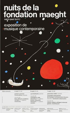 Manifesti Miró - LES NUITS DE LA FONDATION MAEGHT (1967). Affiche originale