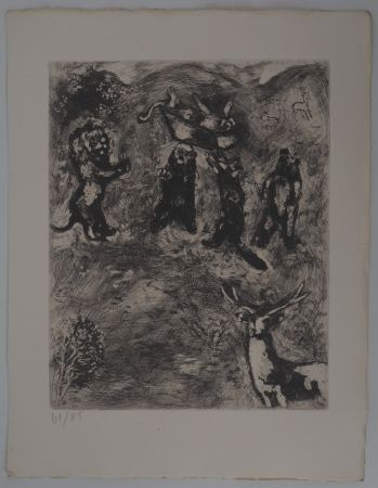Incisione Chagall - Les obsèques de la lionne