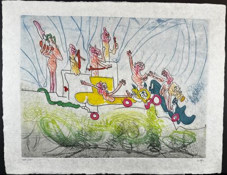 Incisione Matta - Les Oh! Tomobiles Plate 9