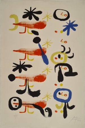 Litografia Miró - Les Oiseleurs I 