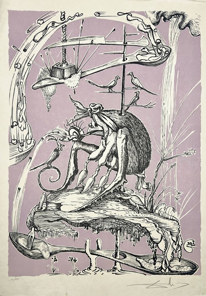 Litografia Dali - Les Songes Drôlatiques de Pantagruel, Planche XIII