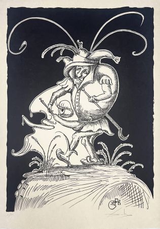 Litografia Dali - Les Songes Drôlatiques de Pantagruel, Planche XIX