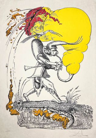 Litografia Dali - Les Songes Drôlatiques de Pantagruel, Planche XXII